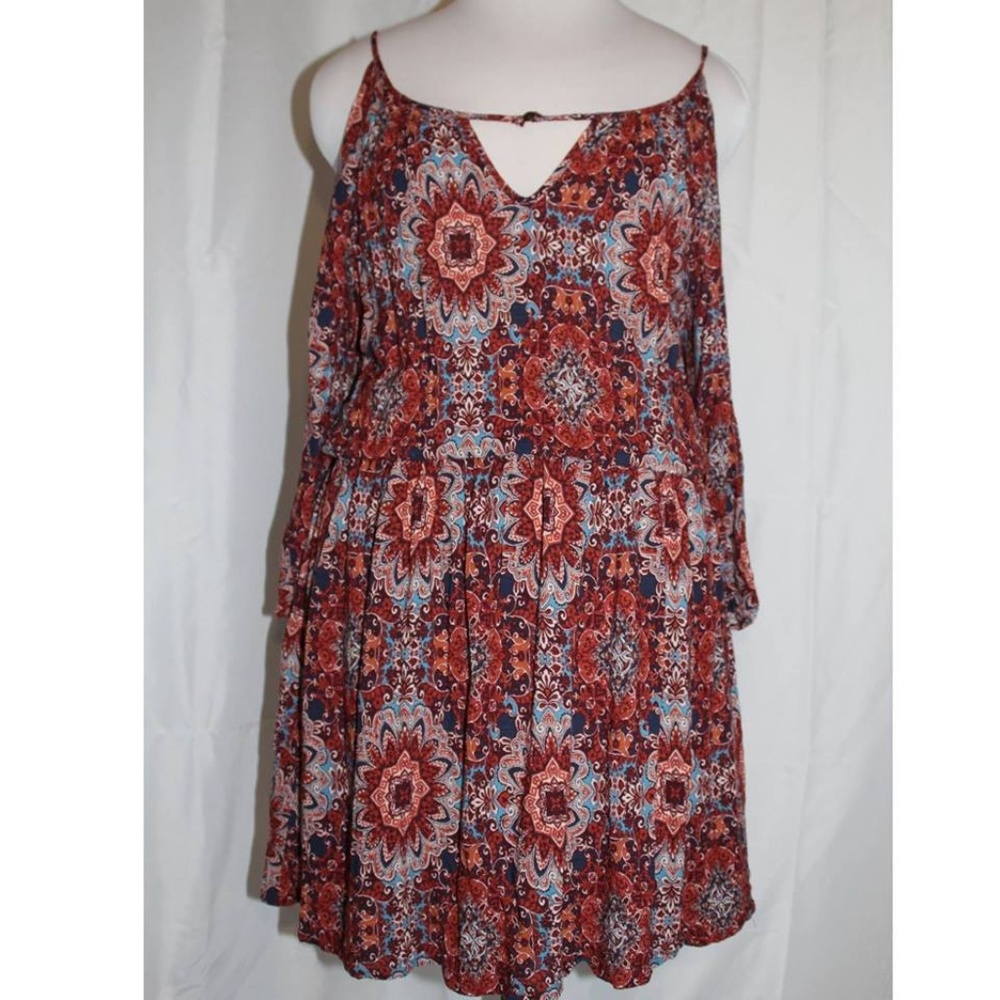 Boho Festival Cold Shoulder Dress